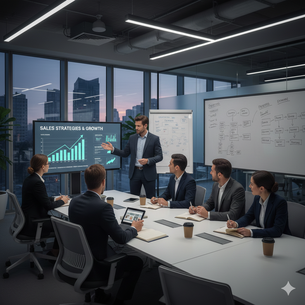 Best Sales and marketing training company in kerala having session with professionals learning practical sales techniques and modern marketing strategies